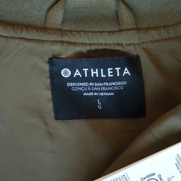 Athleta Endless Bomber Jacket L Khaki Green - Picture 7 of 10